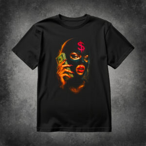 "Money Mask Woman" – Luxus-Gangster Art